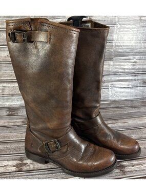 Frye 'Veronica Slouch' Boot Color Dark Brownc Size 8 Vintage Usa